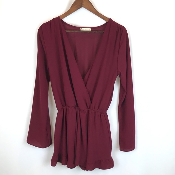 Altar'd State Pants - Altard State burgundy short romper